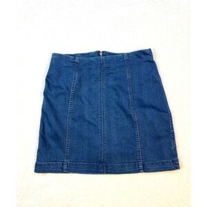 Free People Denim mini skirt womens 8 modern femme short fitted urban outfitters